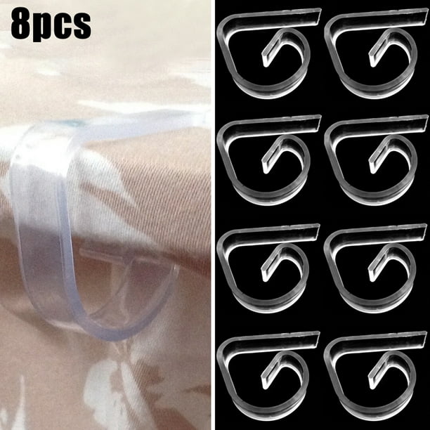 4 Pcs Wedding Party Dinner White Plastic Table Cloth Clamps